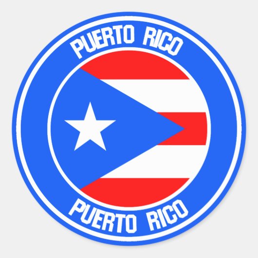 Puerto Rico Round Emblem Ronde Sticker (Voorkant)