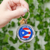 Puerto Rico Round Emblem Sleutelhanger (Hand)