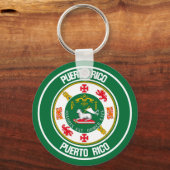 Puerto Rico Round Emblem Sleutelhanger (Voorkant)