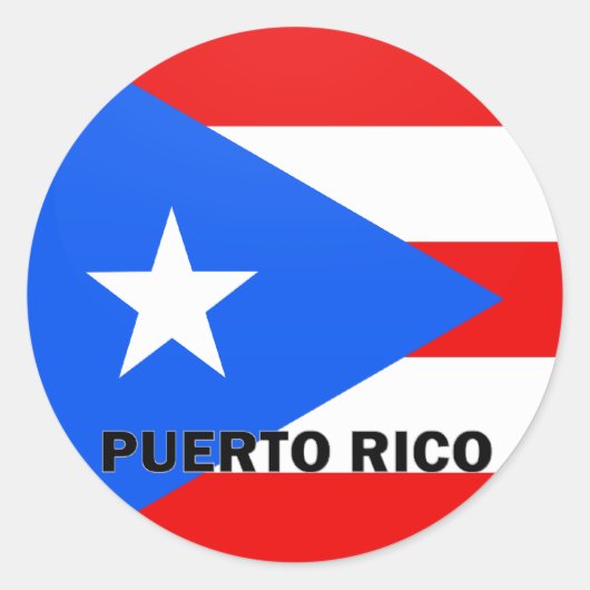 Puerto Rico Roundel kwaliteitsvlag Ronde Sticker (Voorkant)