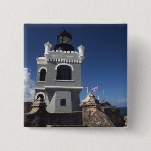 Puerto Rico, San Juan, Oud San Juan, El Morro Vierkante Button 5,1 Cm
