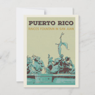 Puerto Rico, San Juan, Raíces Fountain Briefkaart