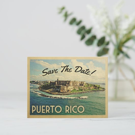 Puerto Rico Save the Date  Briefkaarten (Staand voorkant)