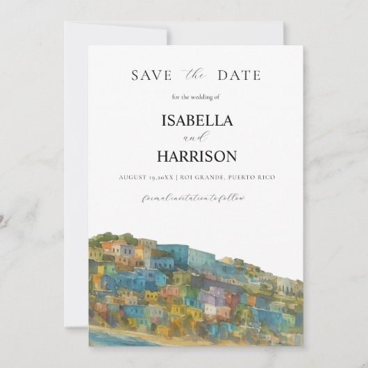 Puerto Rico Save the Date Template Kaart (Voorkant)