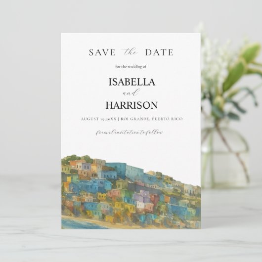 Puerto Rico Save the Date Template Kaart (Staand voorkant)