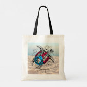 Puerto Rico schildpad vlag Tote Bag (Achterkant)