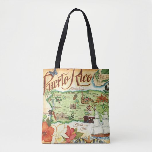 Puerto Rico schouder Canvas tas (Voorkant)
