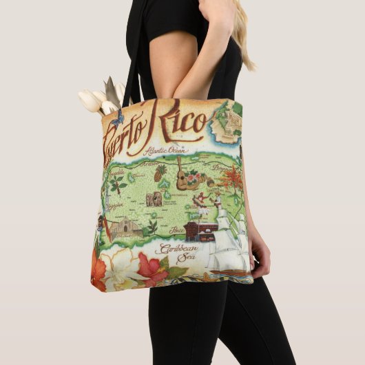 Puerto Rico schouder Canvas tas (Dichtbij)