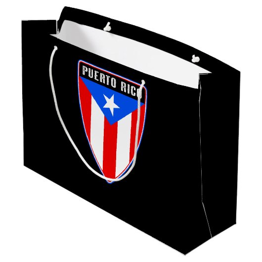 Puerto Rico Shield Groot Cadeauzakje (Achterkant Gekanteld)