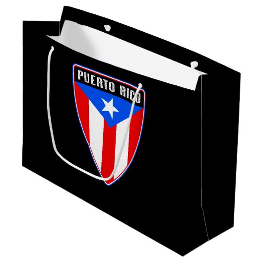 Puerto Rico Shield Groot Cadeauzakje (Voorkant Gekanteld)