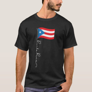 Puerto Rico Signature Flag Pole Patriotic Puerto R T-shirt