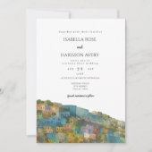 Puerto Rico Skyline Destination Wedding Invitation Kaart (Voorkant)