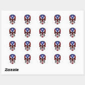 Puerto Rico Smiling Skull Flag Ronde Sticker (Vel)