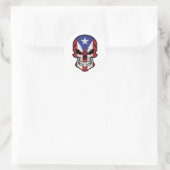 Puerto Rico Smiling Skull Flag Ronde Sticker (Tas)