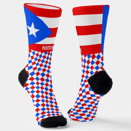 Puerto Rico Sokken, vlag mode / sport Sokken (Gebogen)