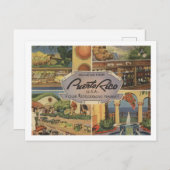 Puerto Rico Souvenir jaren 1950  geïnspireerd Briefkaart (Voorkant / Achterkant)