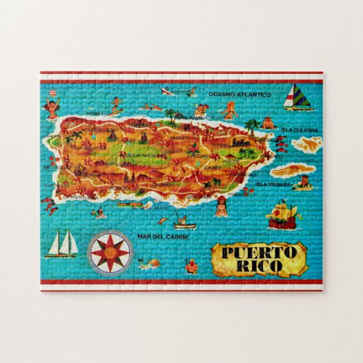 Puerto Rico Spanish 11x14 Puzzle Legpuzzel (Horizontaal)
