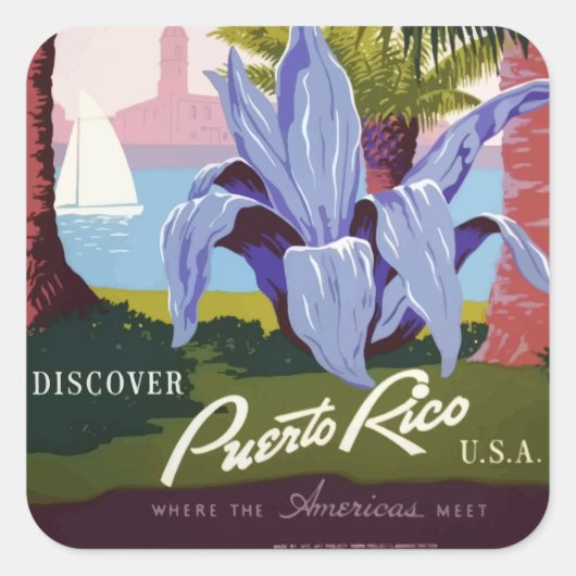  Puerto Rico Square Stickers (Voorkant)