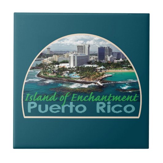 PUERTO RICO Square Tile Tegeltje (Voorkant)