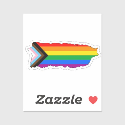Puerto Rico State Pride LGBTQ Progress Pride Sticker (Vel)