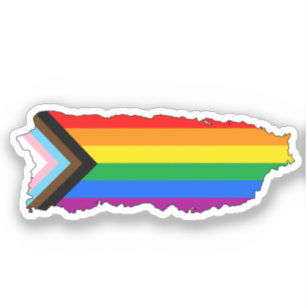 Puerto Rico State Pride LGBTQ Progress Pride Sticker