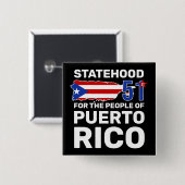 Puerto Rico Statehood: maak van PR de 51ste Amerik Vierkante Button 5,1 Cm (Voorkant /achterkant)