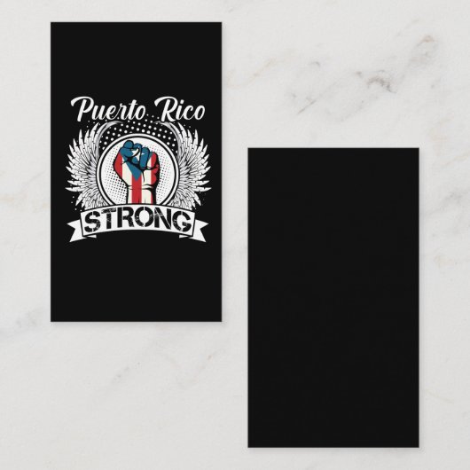 Puerto Rico Sterke vlag van Boricua Citizen Visitekaartje (Voorkant / Achterkant)