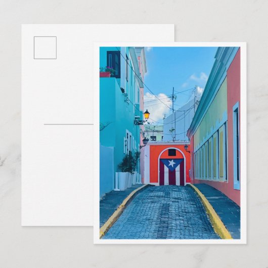 Puerto Rico Street Briefkaart (Voorkant / Achterkant)