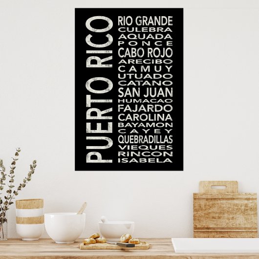 Puerto Rico Subway Art Bus Scroll Poster (Keuken)