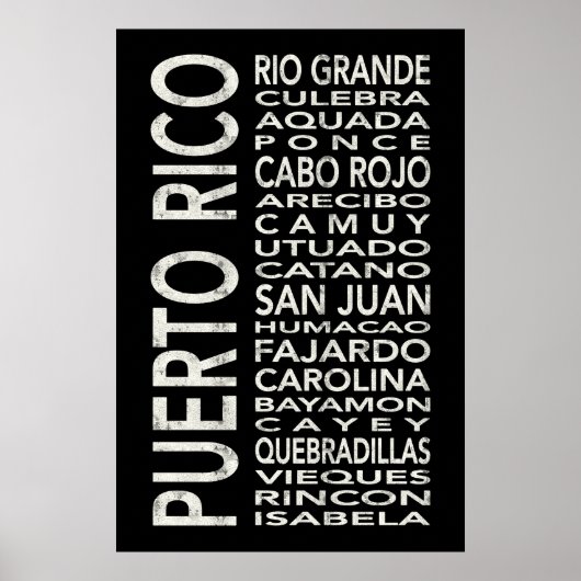 Puerto Rico Subway Art Bus Scroll Poster (Voorkant)