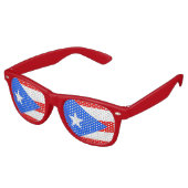 Puerto Rico Sunbribril & Party Shades / flag Retro Zonnebril (Gekanteld)
