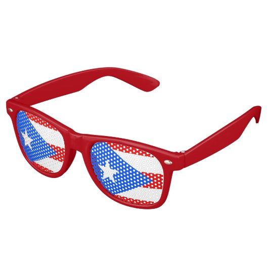Puerto Rico Sunbribril & Party Shades / flag Retro Zonnebril (Gekanteld)