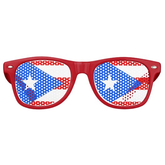 Puerto Rico Sunbribril & Party Shades / flag Retro Zonnebril (Voorkant)