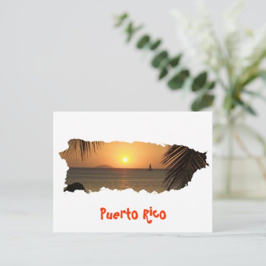 Puerto Rico Sunset Briefkaart (Staand voorkant)