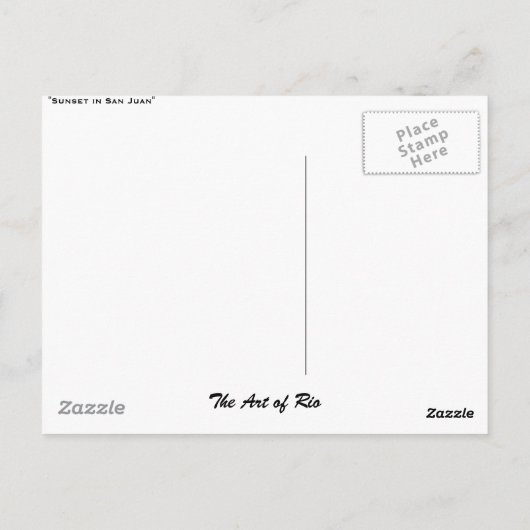 Puerto Rico Sunset Briefkaart (Achterkant)