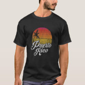 Puerto Rico Sunset Island Beach Summer Vacation Di T-shirt (Voorkant)