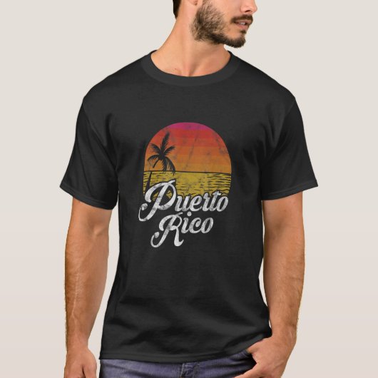 Puerto Rico Sunset Island Beach Summer Vacation Di T-shirt (Voorkant)