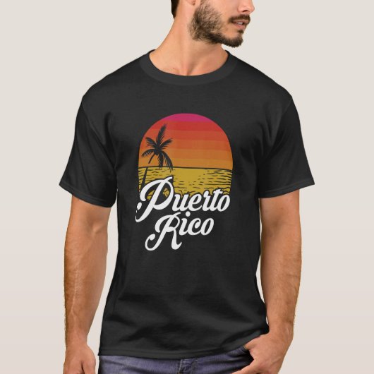 Puerto Rico Sunset Island Tropical Beach Summer Va T-shirt (Voorkant)