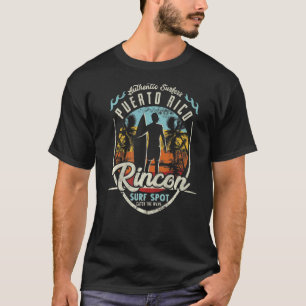 Puerto Rico Surfende  retro Surfer Rincon T-shirt