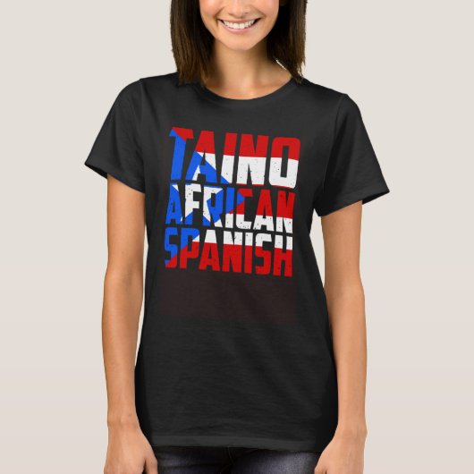 Puerto Rico Taino Afrikaanse outs Ancestry T-shirt (Voorkant)