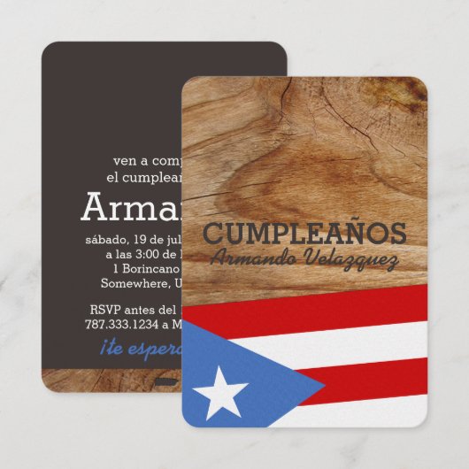 Puerto Rico themafeest Kaart (Voorkant / Achterkant)