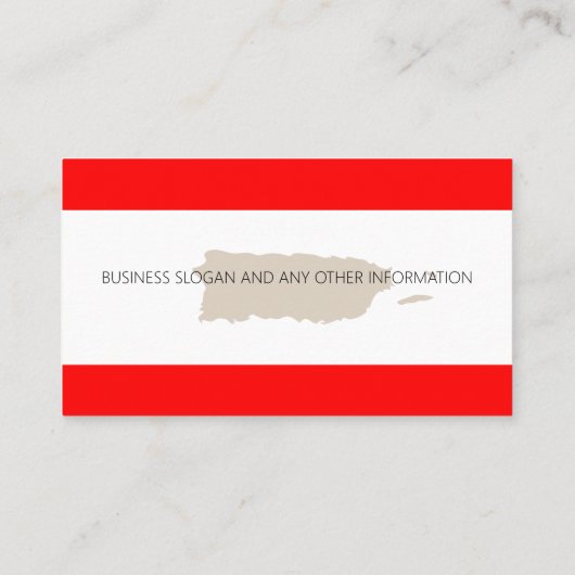 Puerto Rico Threadmap en Red Stripes Visitekaartje (Achterkant)