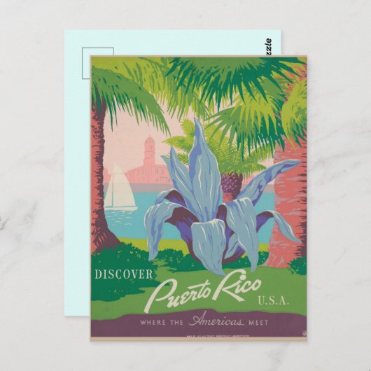 Puerto Rico Travel Briefkaart (Voorkant / Achterkant)