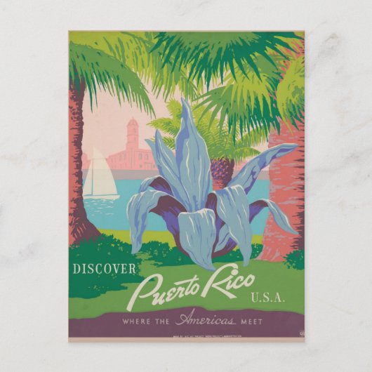Puerto Rico Travel Briefkaart (Voorkant)