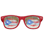 Puerto Rico Tropical Fingerprint Retro Zonnebril (Voorkant)