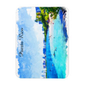 Puerto Rico Tropische Waterverf Schilderij Magneet (Verticaal)