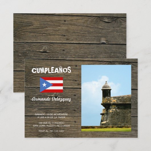 Puerto Rico Uitnodiging (Voorkant / Achterkant)