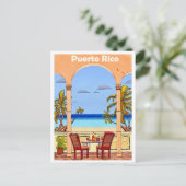 Puerto Rico, uitzicht uit het hotelterras Briefkaart (Staand voorkant)