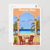 Puerto Rico, uitzicht uit het hotelterras Briefkaart (Voorkant / Achterkant)
