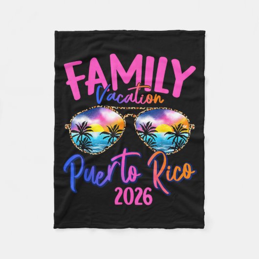 Puerto Rico Vacation 2026 Souvenir Matching Family Fleece Deken (Voorkant)